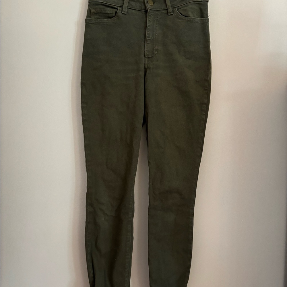 American Apparel Olive Green High Waisted Pencil Jeans